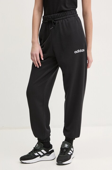 adidas pantaloni Essentials Linear femei, culoarea negru, neted, JC5948