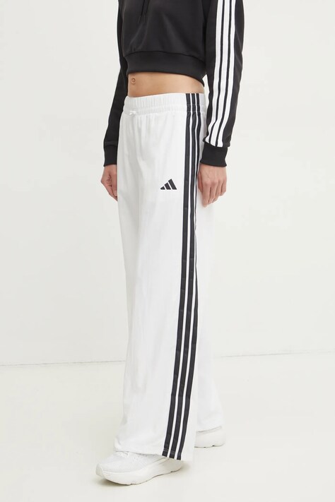 adidas pantaloni de trening Essentials culoarea bej, cu imprimeu, JE1307