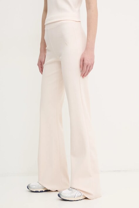 Guess pantaloni de trening STEFFI culoarea bej, neted, V5RB06 KCLH0