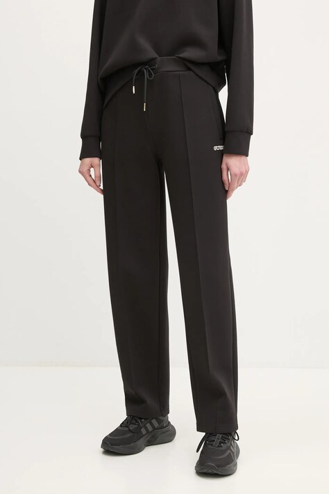 Guess pantaloni de trening MARGARET culoarea negru, uni, V5RB01 KCLD1