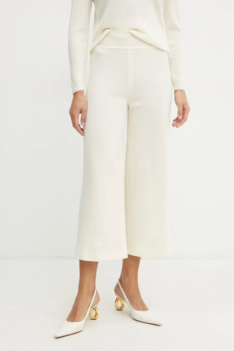 Luisa Spagnoli pantaloni in lana donna colore beige  541830