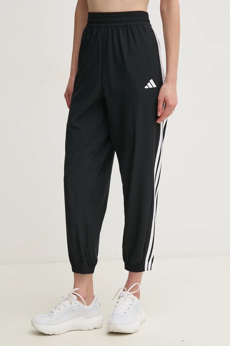 Tréningové nohavice adidas Performance 3 Stripes čierna farba, s nášivkou, JI8313