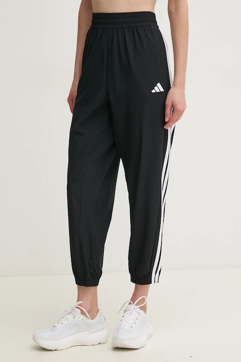 Tréninkové kalhoty adidas Performance 3 Stripes černá barva, s aplikací, JI8313