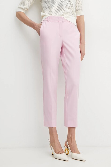 Kalhoty Marella NICOSIA dámské, růžová barva, střih cigarette, medium waist, 2513131031200