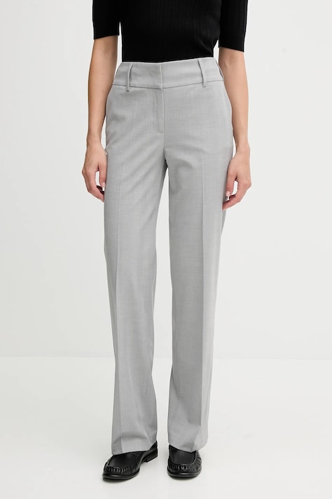 Sisley pantaloni culoarea gri, lat, high waist, 490TLF06L