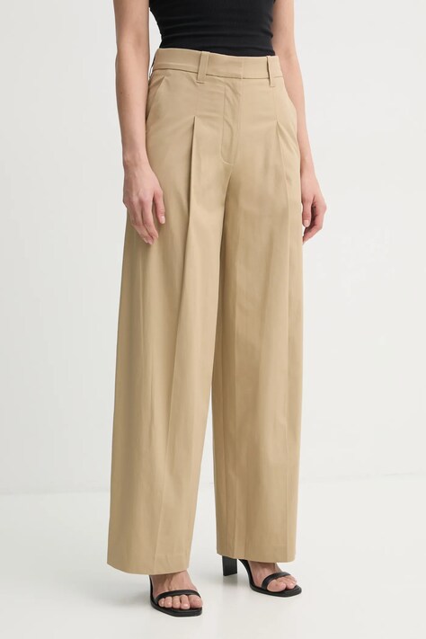 Kalhoty A.L.C. dámské, béžová barva, široké, high waist, 2PANT01134