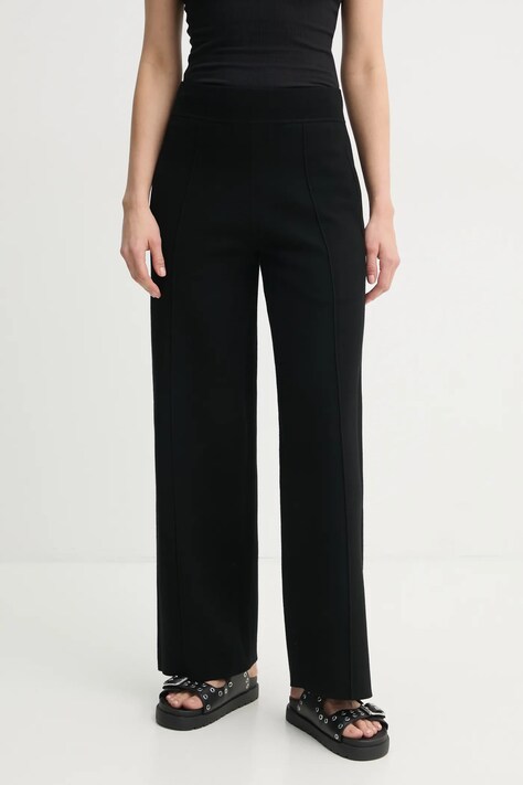Kalhoty A.L.C. dámské, černá barva, široké, high waist, 7SWPN00069