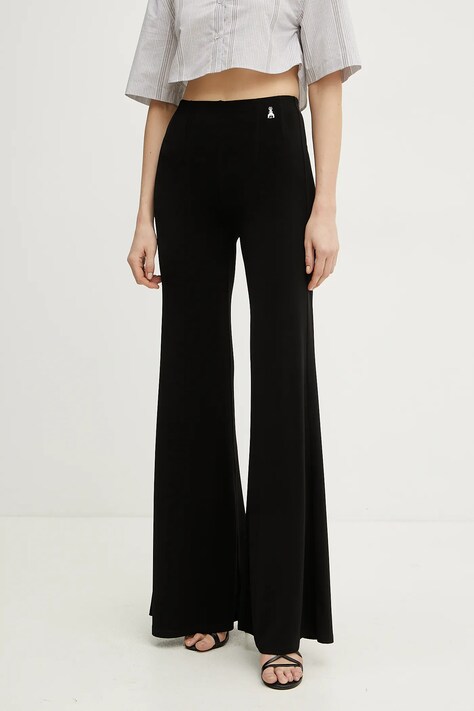Kalhoty Patrizia Pepe dámské, černá barva, široké, high waist, 2P1677 J015
