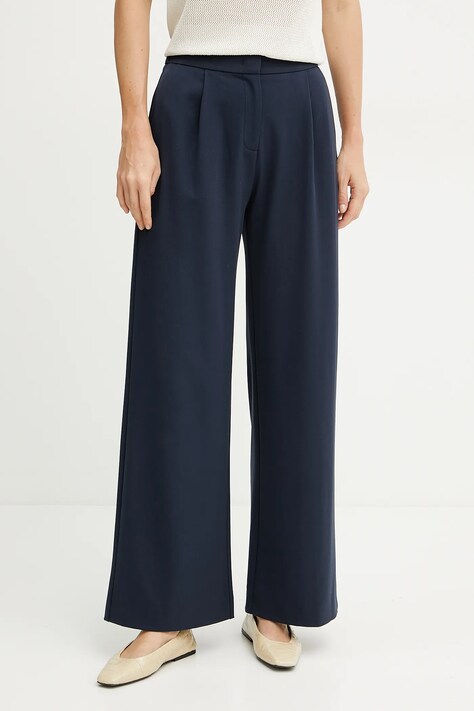 Patrizia Pepe pantaloni femei, culoarea bleumarin, lat, high waist, 2P1679 A582U