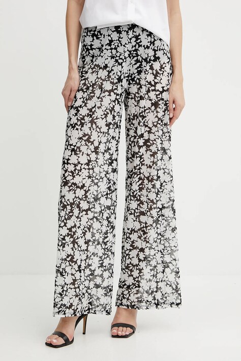 MICHAEL Michael Kors pantaloni culoarea negru, drept, high waist, MM55128