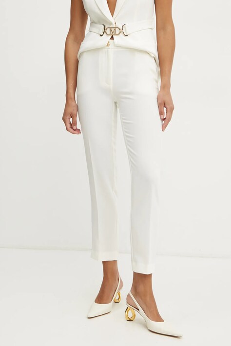 Marciano Guess pantaloni BECKY femei, culoarea bej, fason tigareta, high waist, 5RGB03 7115A