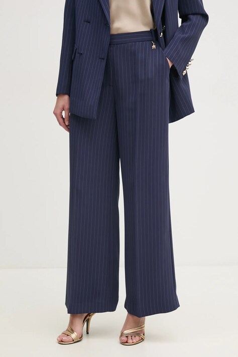 Marciano Guess pantaloni SIDNEY femei, culoarea albastru marin, drept, high waist, 5RGB10 7254A