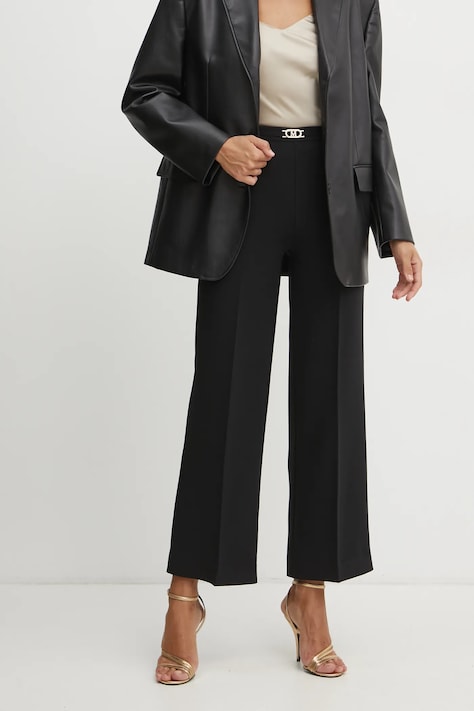 Marciano Guess pantaloni BECKY femei, culoarea negru, lat, high waist, 5RGB02 7115A