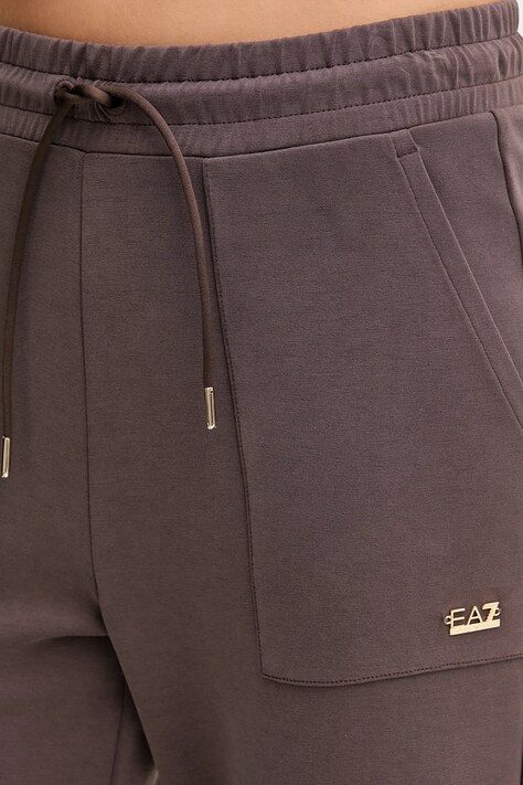 EA7 Emporio Armani спортивні штани жіночі з модалем — SS25-SPD0I8, коричневий — фото 4