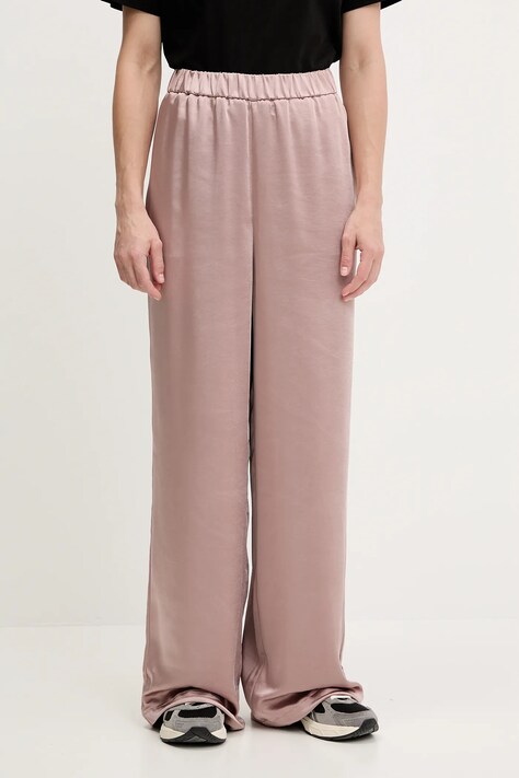 EA7 Emporio Armani spodnie damskie kolor brązowy gładkie AF13256.7W000144