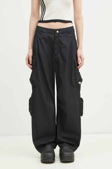 Штани adidas Originals CARGO PANTS жіночі колір чорний фасон cargo висока посадка JI5727