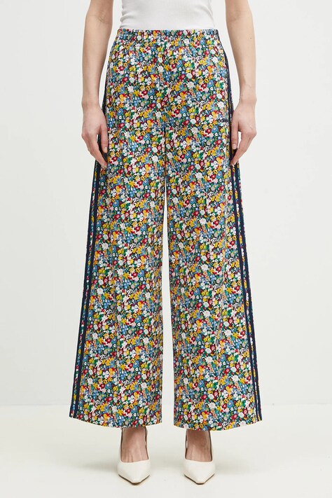 adidas Originals cotton trousers Liberty women's navy blue color patterned JC7787