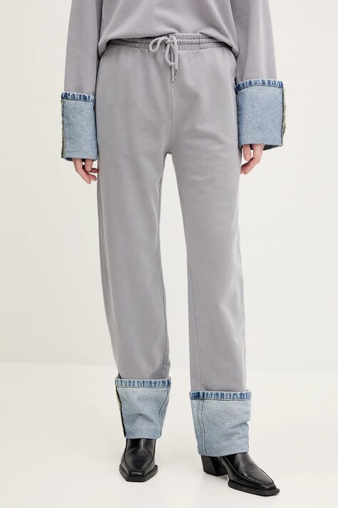 Спортивні штани Moschino Jeans жіночі колір сірий візерунок 0321 3228