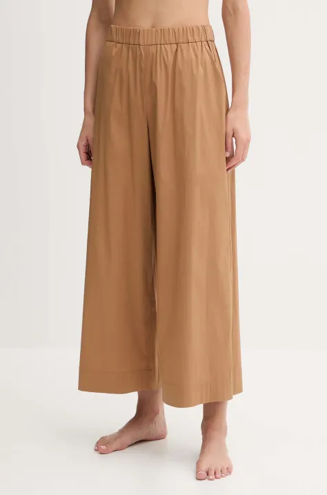 Max Mara Beachwear spodnie plażowe kolor beżowy 2516131019600