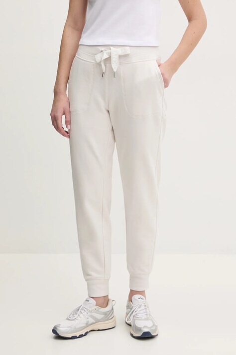 Dkny spodnie dresowe damskie kolor beżowy gładkie DP5P3496