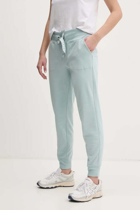 Dkny spodnie dresowe damskie kolor turkusowy gładkie DP5P3496