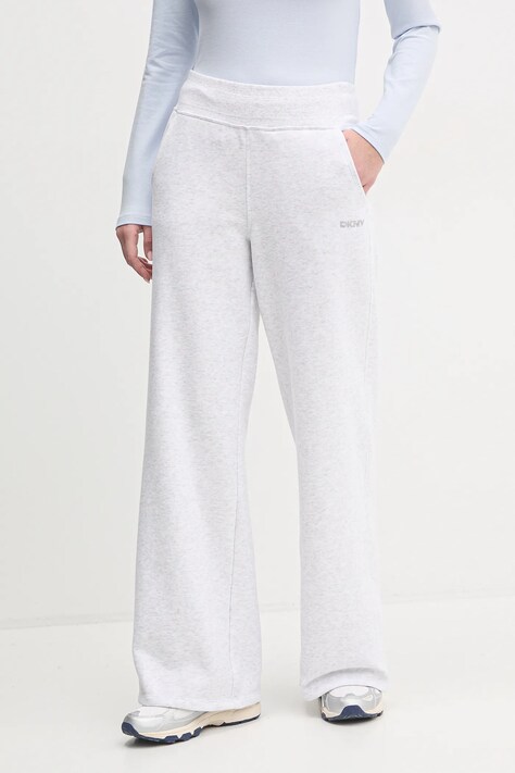 Dkny spodnie dresowe kolor szary gładkie DP5P3546