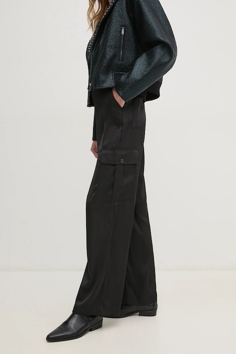 Брюки Dkny женские цвет чёрный прямые высокая посадка DJ4P3011