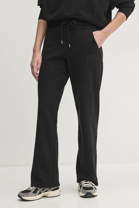 Dkny spodnie dresowe kolor czarny melanżowe DP5P3561