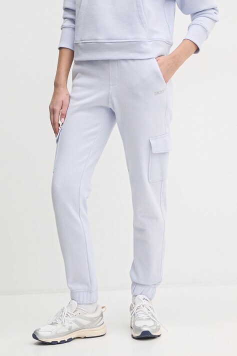 Tepláky Dkny modrá barva, hladké, DP5P3504