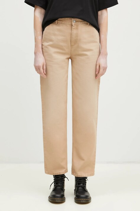 Βαμβακερό παντελόνι Carhartt WIP Pierce Pant Straight χρώμα: μπεζ, I034323.07E4O