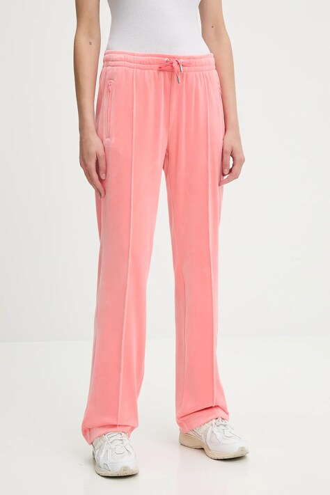 Juicy Couture pantaloni de trening culoarea verde, cu imprimeu, JCAPW045
