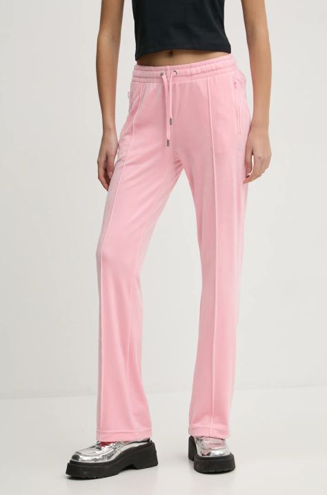 Juicy Couture pantaloni de trening culoarea roz, cu imprimeu, JCAPW045