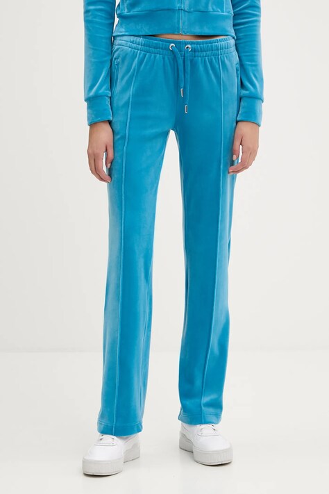 Juicy Couture spodnie dresowe kolor niebieski z aplikacją JCAPW045