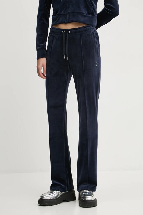 Tepláky Juicy Couture tmavomodrá barva, s aplikací, JCAPW045