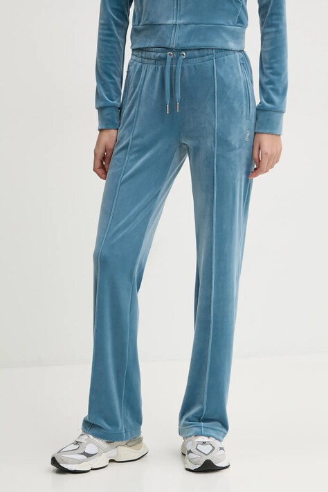 Tepláky Juicy Couture tyrkysová barva, s aplikací, JCAPW045