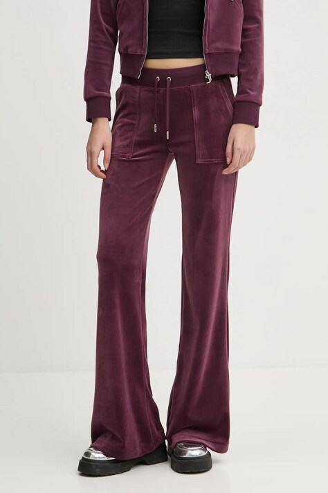 Juicy Couture pantaloni de trening culoarea bordo, neted, JCSEBJ001EU