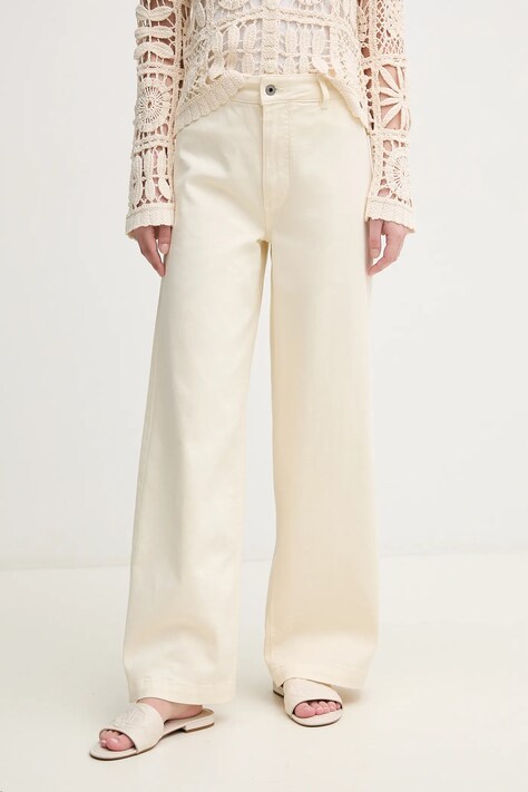 Pepe Jeans jeansi HIGH RISE WIDE CROP TANIA femei high waist, PL211801