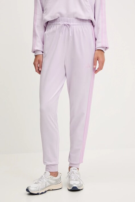 Tepláky adidas Essentials fialová farba, jednofarebné, JE1189