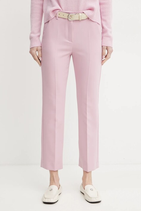 Брюки Weekend Max Mara женские цвет розовый прямые высокая посадка 2515131031600