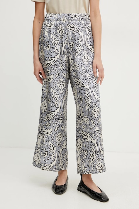 Hodvábne nohavice Weekend Max Mara dámske, široké, vysoký pás, 2515131091600