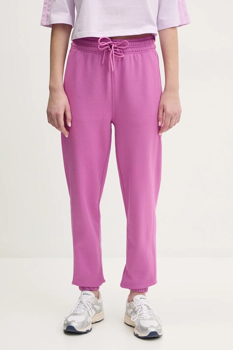 adidas by Stella McCartney spodnie dresowe bawełniane damskie kolor fioletowy z nadrukiem JD2709