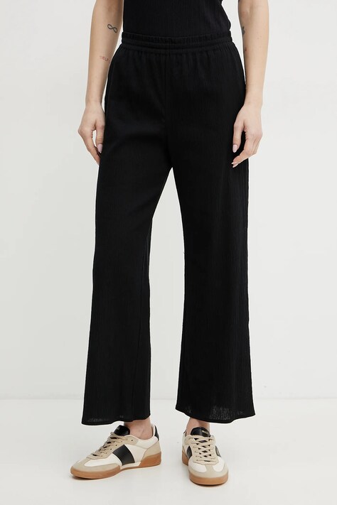 MM pantaloni femei, culoarea negru, drept, high waist, 2516781038600