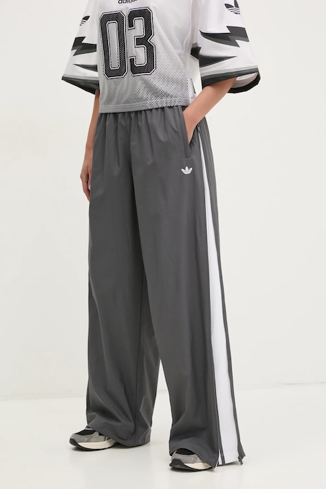 Tepláky adidas Originals WOVEN TP dámske, šedá farba, jednofarebné, JY8880