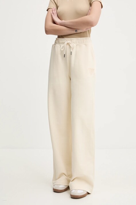 Guess Originals pantaloni de trening culoarea bej, neted, W5RB70 K68I1