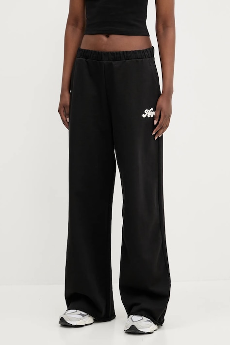 HUGO pantaloni de trening culoarea negru, cu imprimeu, 50541179