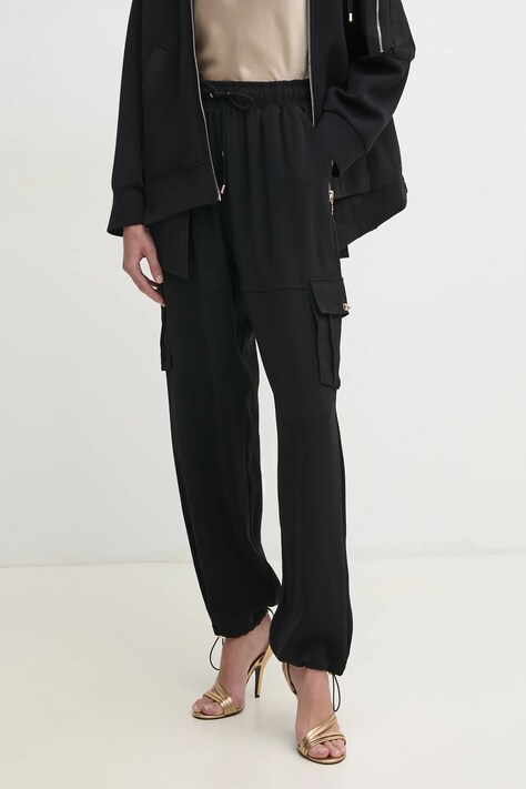 Kalhoty Liu Jo dámské, černá barva, jednoduché, high waist, TA5102 TS923