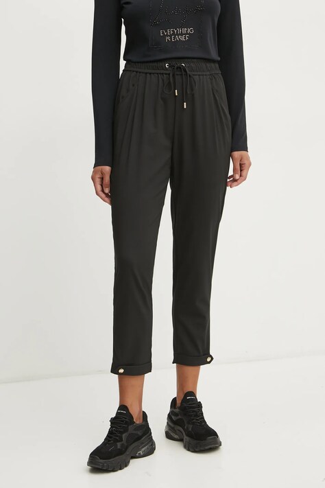 Штани Liu Jo жіночі колір чорний висока посадка TA5144 TS922