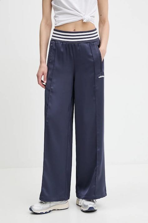 adidas Originals pantaloni de trening Wide Trackpant culoarea bleumarin, uni, JC7758