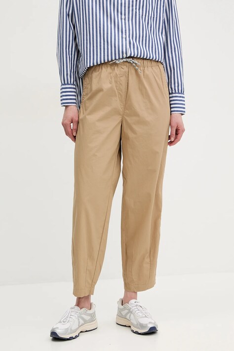 Napapijri pantaloni de bumbac M-Cisa femei, culoarea bej, fason chinos, high waist, NP0A4IFVN1Q1