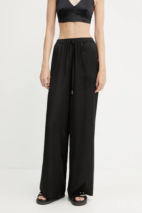 Kalhoty Guess INES dámské, černá barva, high waist, W5GB11 WH9C2